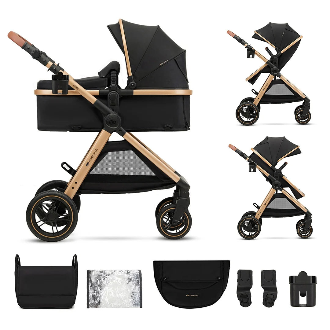 Coche Cuna ESME 2 en 1 Negro Kinderkraft