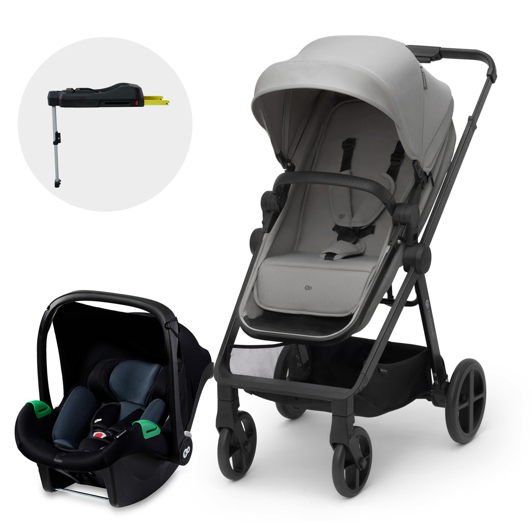 Travel System Newly 3 en 1 + Base Mink FX Moonlight Grey Kinderfraft