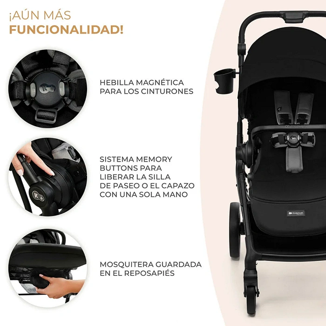 Coche de Paseo Yoxi Pure Black Kinderkraft