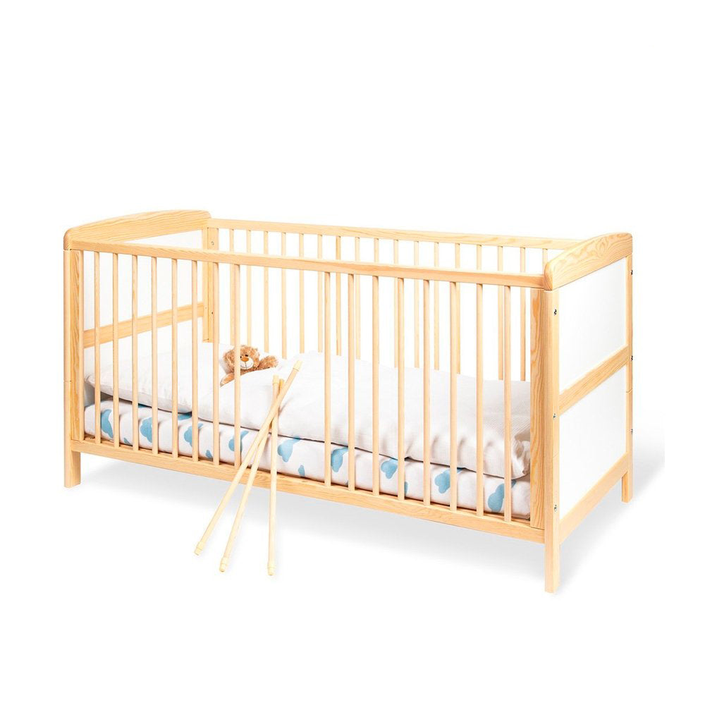 Cuna de madera con colchón / Cama de transición Florian 140x70cm Pinolino