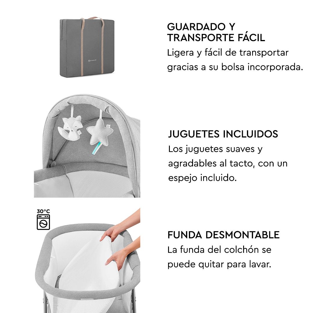 Cuna Moisés Lovi 3 en 1 Gris KinderKraft