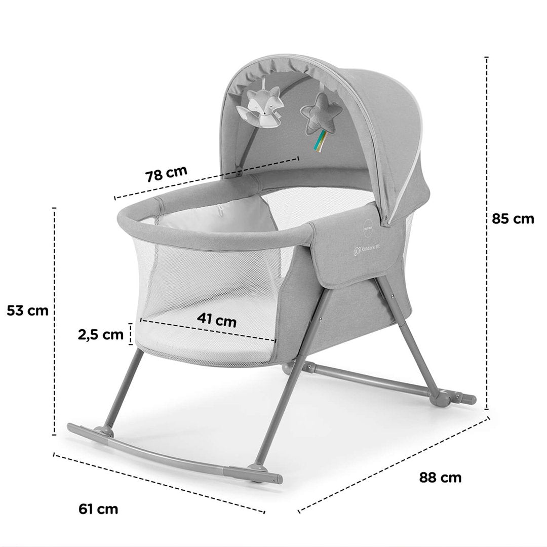 Cuna Moisés Lovi 3 en 1 Gris KinderKraft