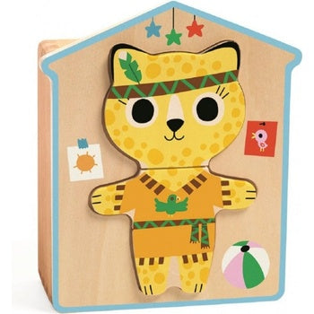 Rompecabezas mezcla de disfraces de gatos Djeco