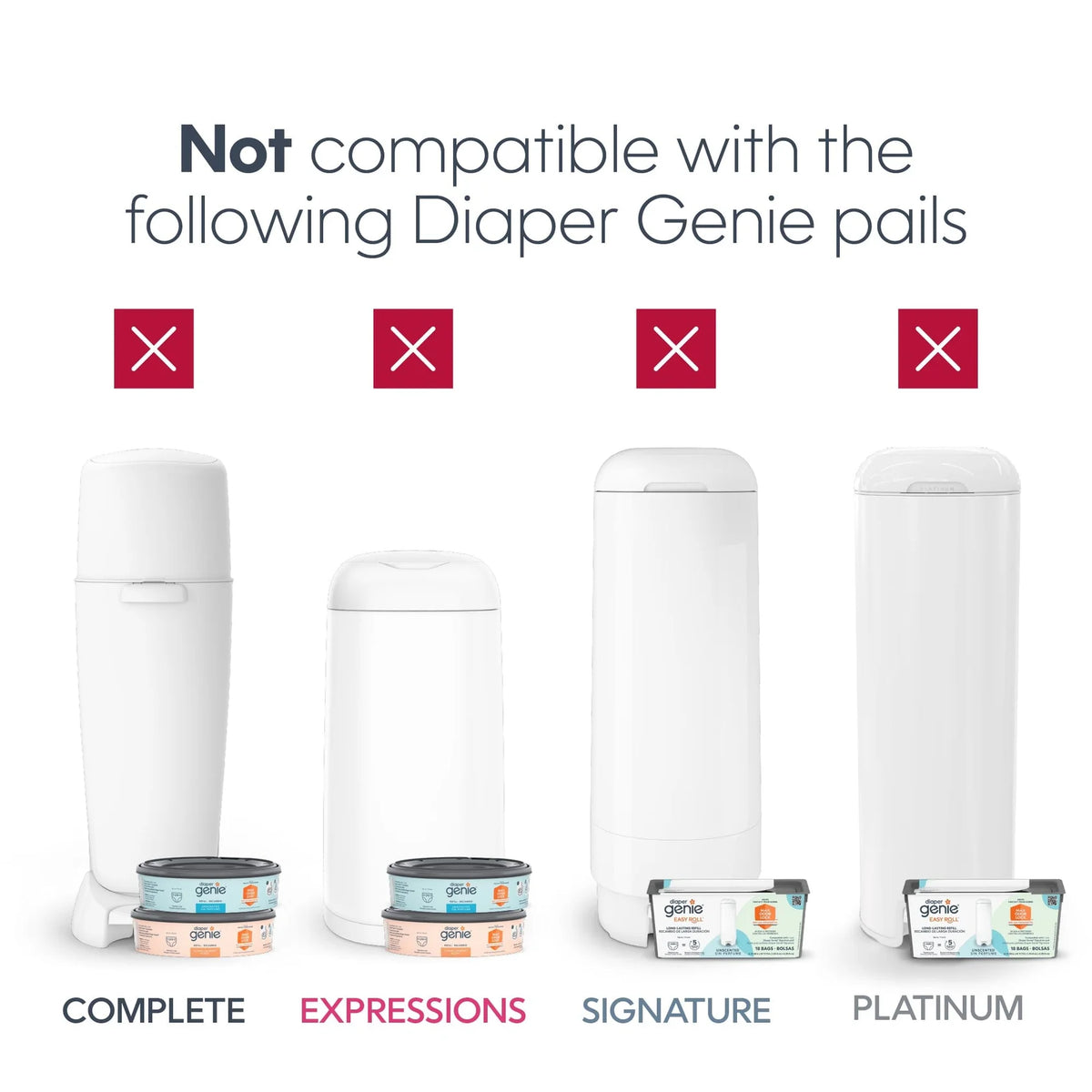 Recambio individual Basurero Contendor de 165 pañales Diaper Genie