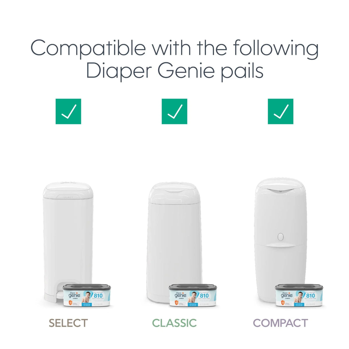 Recambio individual Basurero Contendor de 165 pañales Diaper Genie