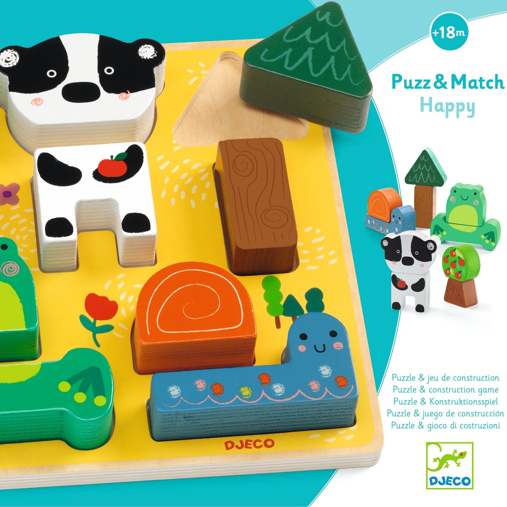 Puzzle Madera Relieve Puzz Match Happy Djeco