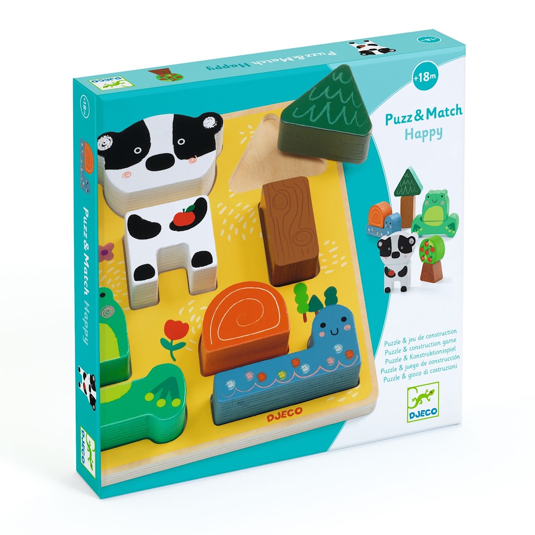 Puzzle Madera Relieve Puzz Match Happy Djeco