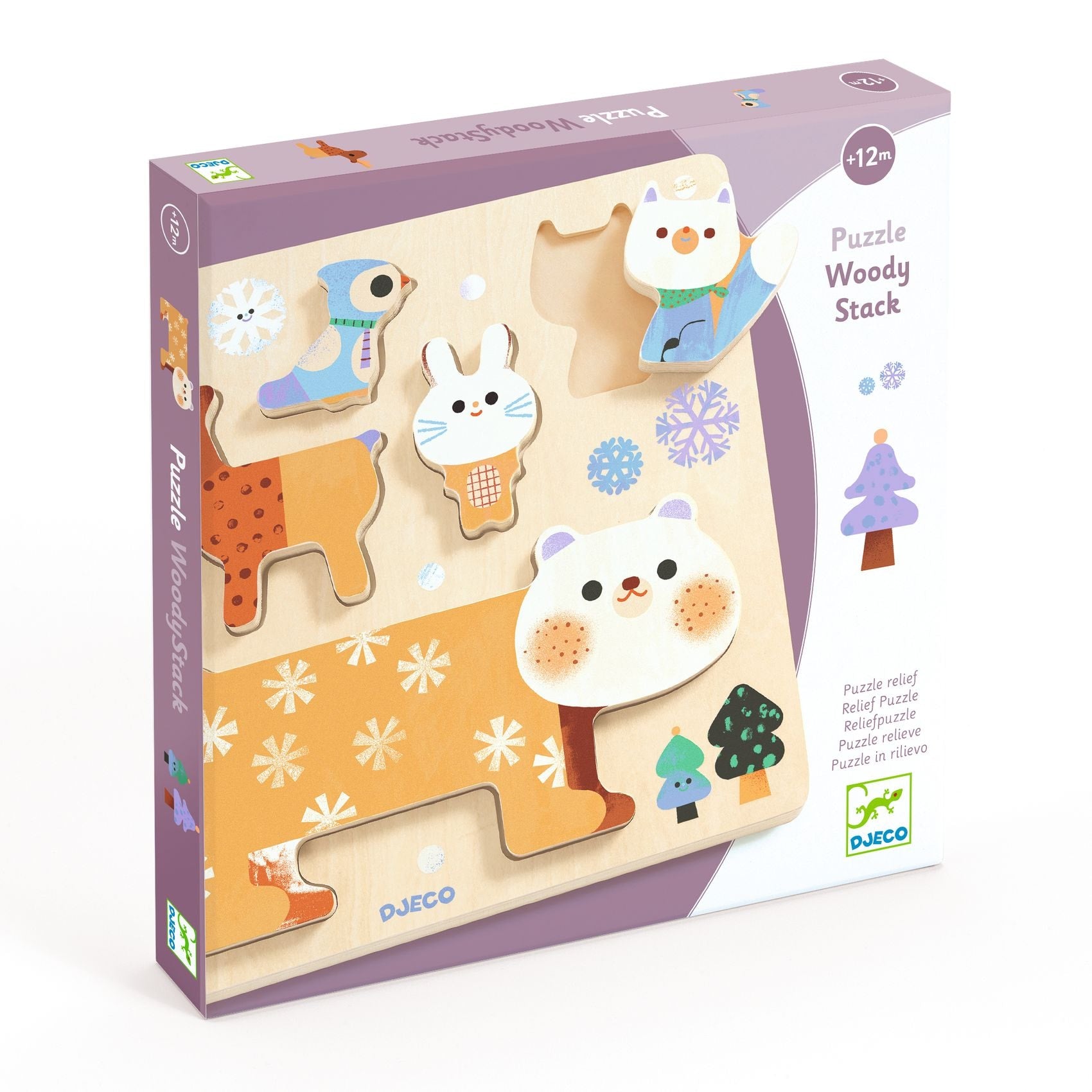 Puzzle de Madera Apilable WoodyStack Animales Djeco