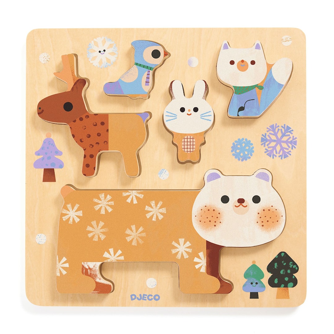 Puzzle de Madera Apilable WoodyStack Animales Djeco