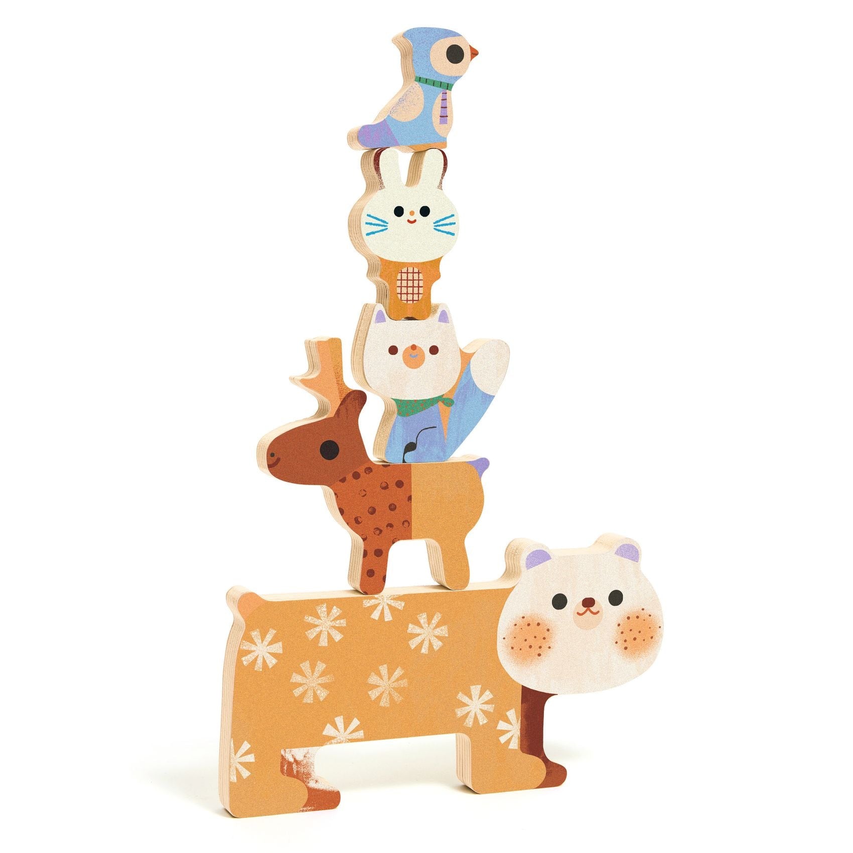Puzzle de Madera Apilable WoodyStack Animales Djeco