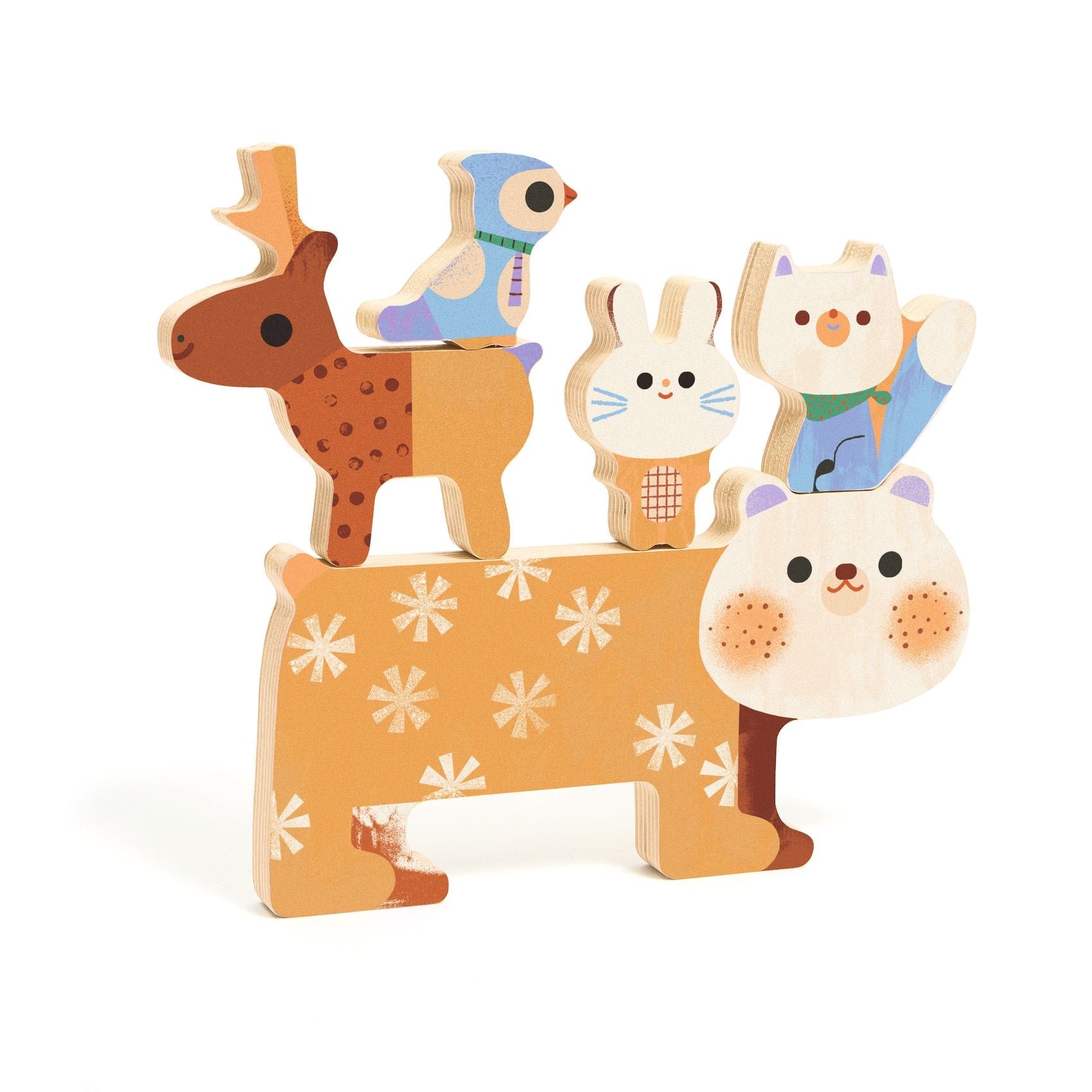 Puzzle de Madera Apilable WoodyStack Animales Djeco
