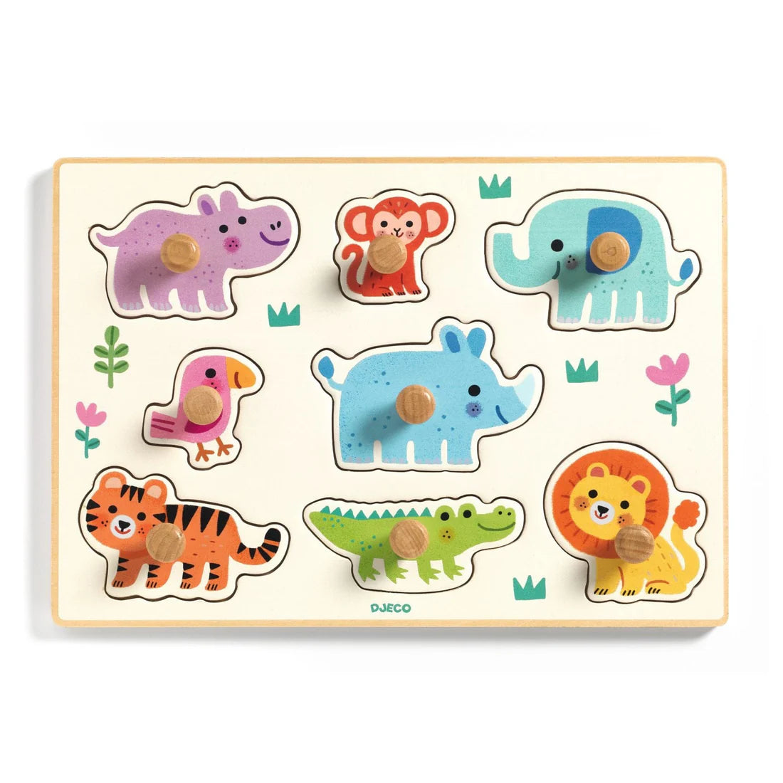 Puzzle Madera Hippo´n´Co 8 piezas Djeco