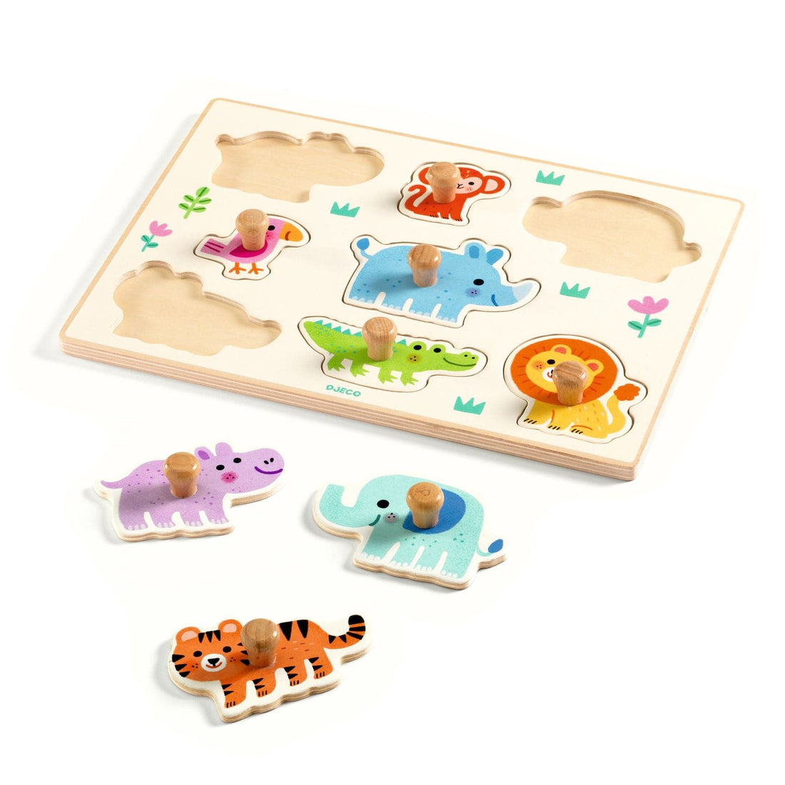 Puzzle Madera Hippo´n´Co 8 piezas Djeco