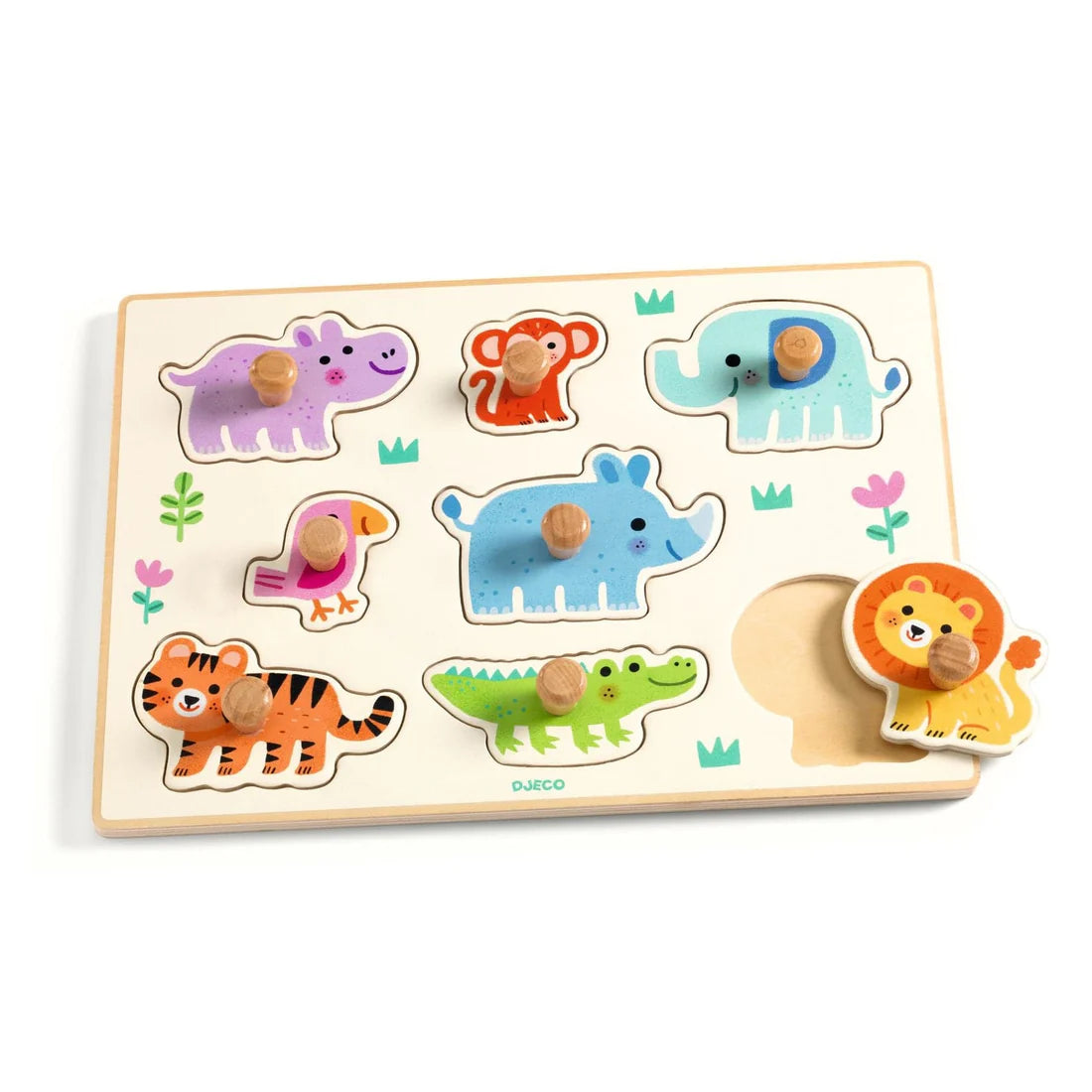 Puzzle Madera Hippo´n´Co 8 piezas Djeco