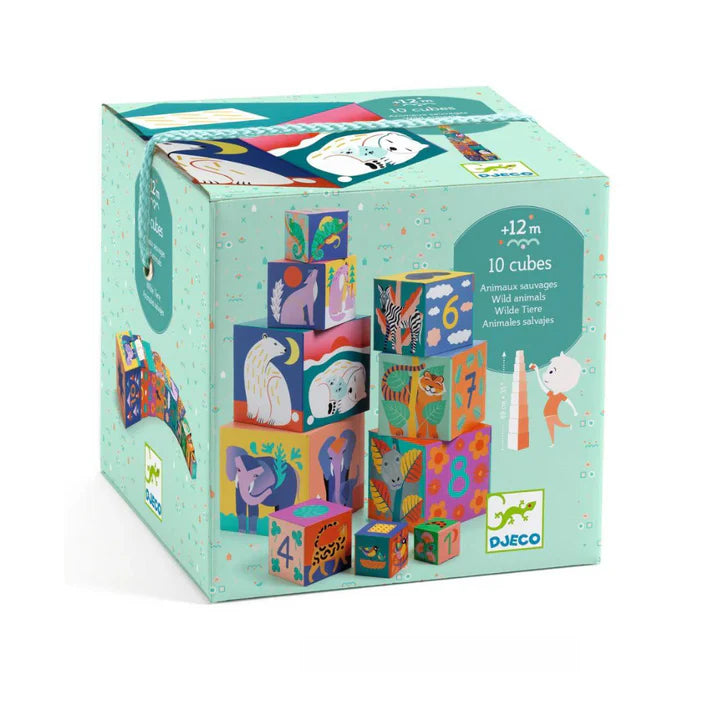 Cubos Apilables Animales Salvajes 10 piezas Djeco