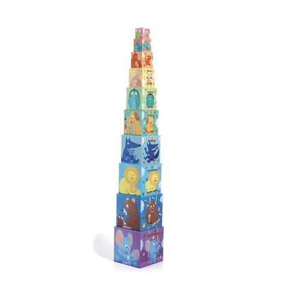 Cubos Apilables Arcoíris 10 piezas Djeco