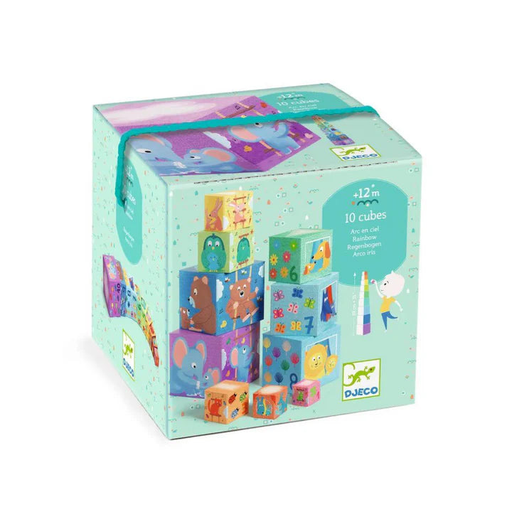 Cubos Apilables Arcoíris 10 piezas Djeco