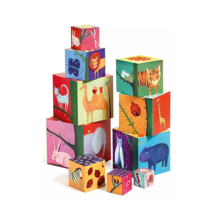 Cubos Apilables Naturaleza 10 piezas Djeco