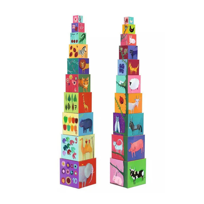 Cubos Apilables Naturaleza 10 piezas Djeco