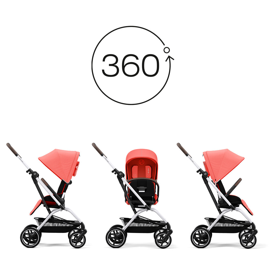 Coche de paseo Eezy S Twist Plus 2 Silver Hibiscus Red Cybex