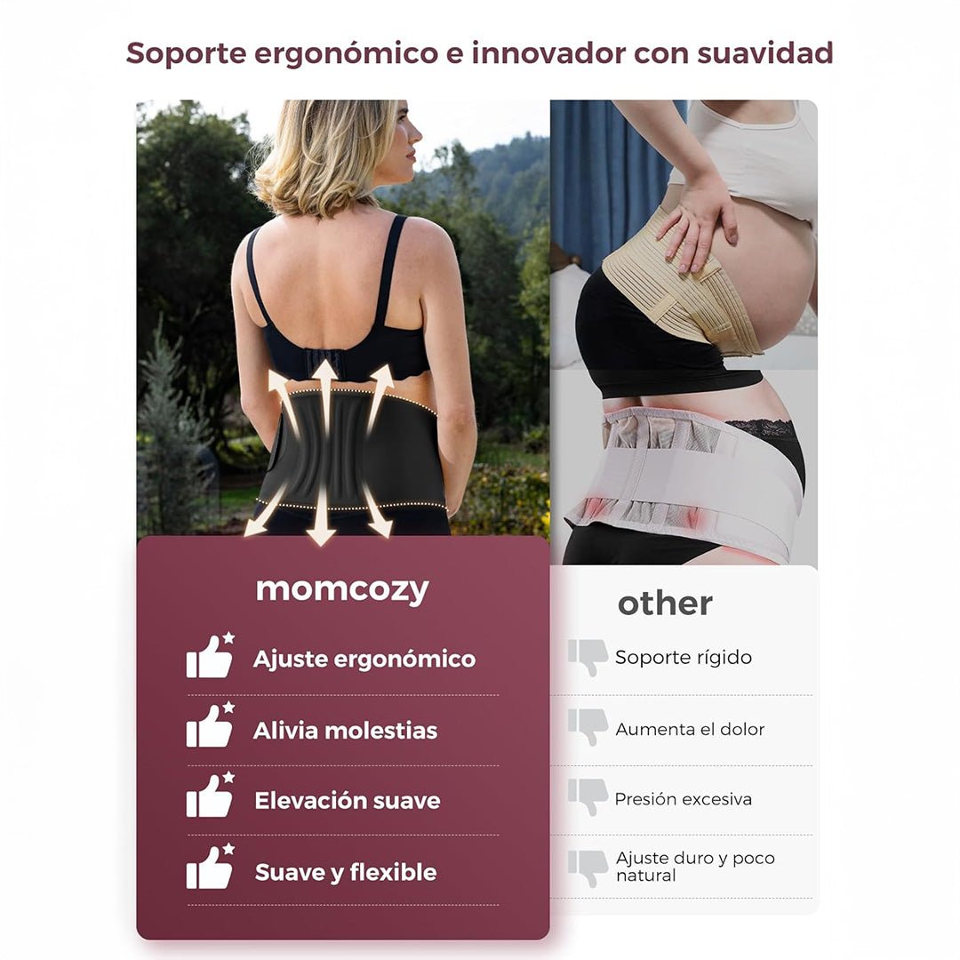 Faja de Embarazo Maternova con Soporte Lumbar Negro Talla L Momcozy