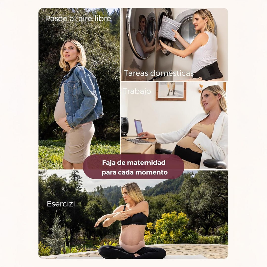 Faja de Embarazo Maternova con Soporte Lumbar Negro Talla L Momcozy