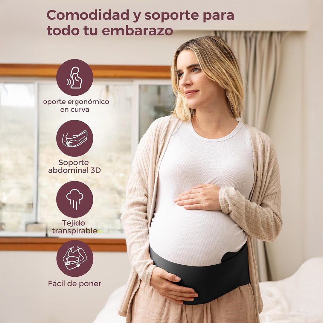 Faja de Embarazo Maternova con Soporte Lumbar Negro Talla L Momcozy