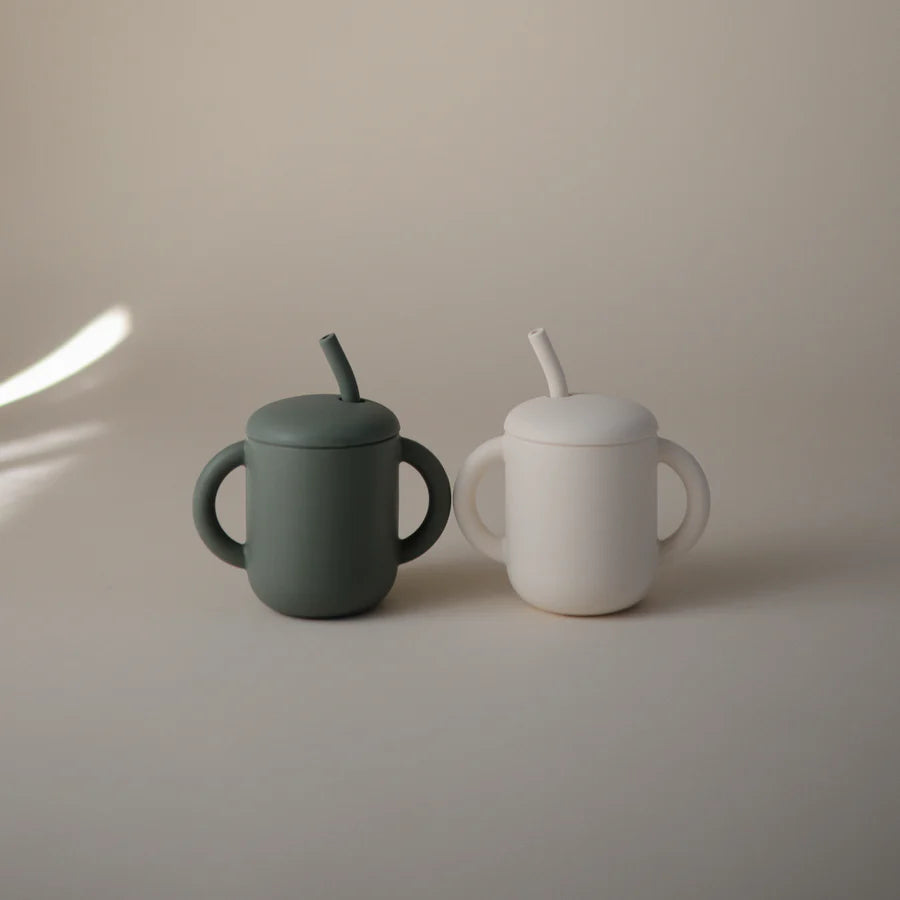 Vaso con Bombilla Ivory Mushie