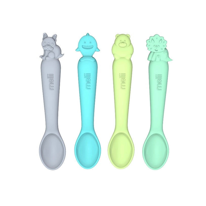 Pack de 4 cucharas de silicona Verde Melii