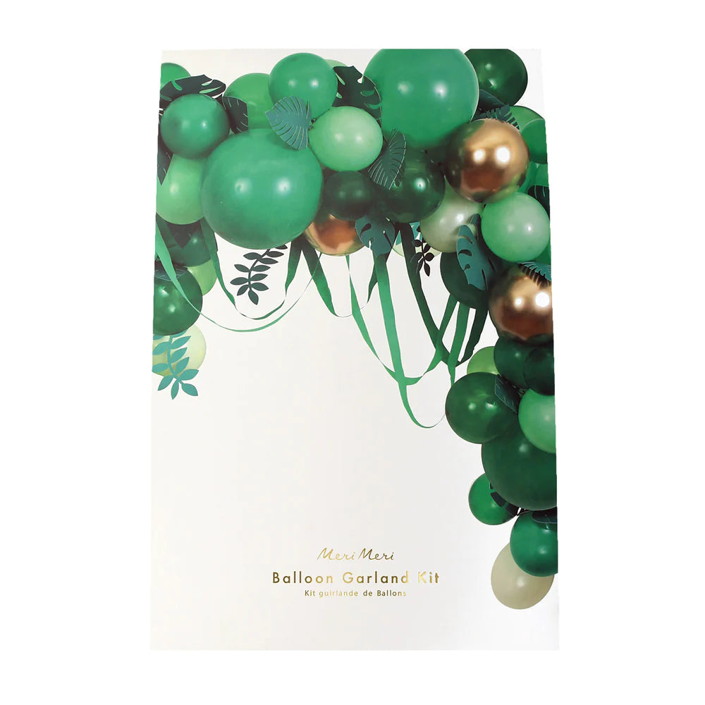 Guirnalda de globos verde con hojas y tiritas Meri Meri