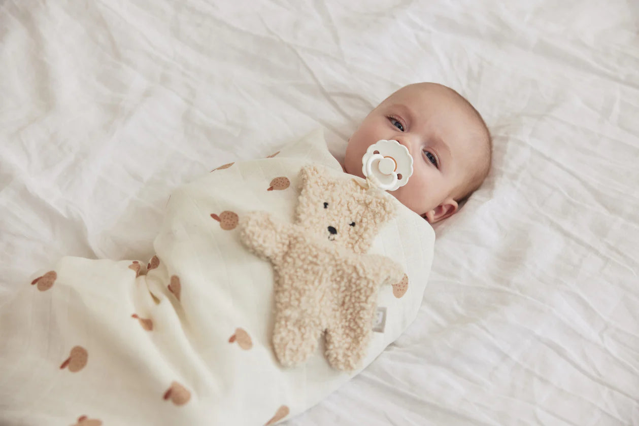 Manta porta chupete Teddy Bear Naturel Jollein