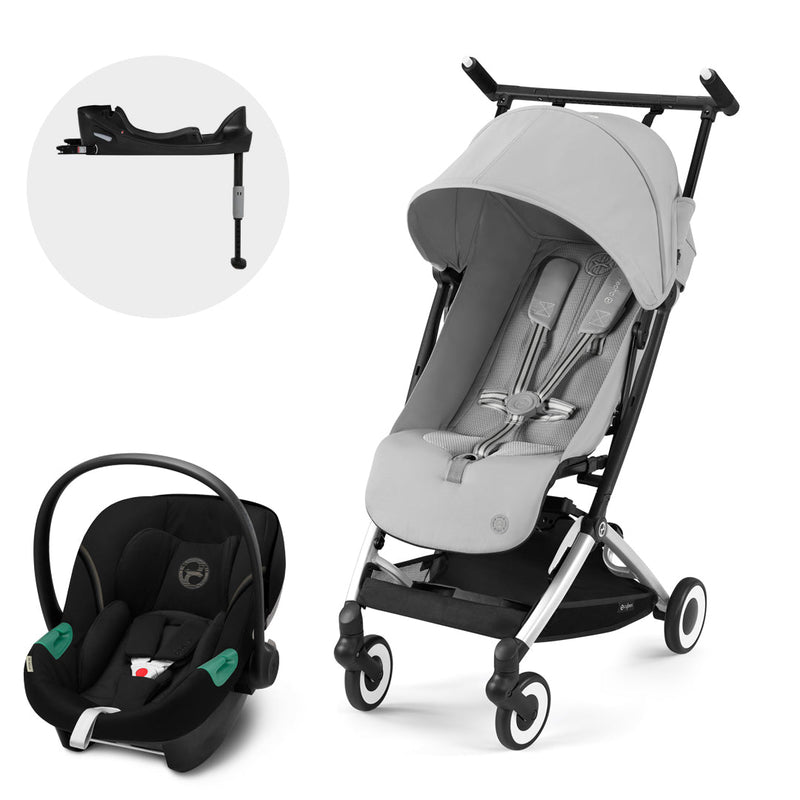 Travel System Coche Libelle + Silla Huevito Aton S2 + Base Silver Fog Grey Cybex