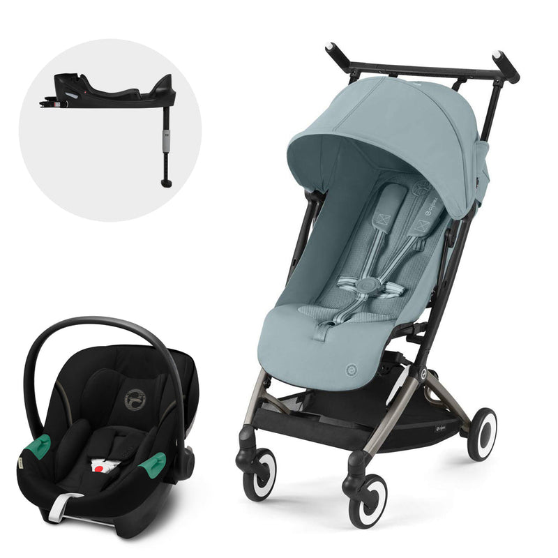 Travel System Coche Libelle + Silla Huevito Aton S2 + Base Stormy Blue Cybex