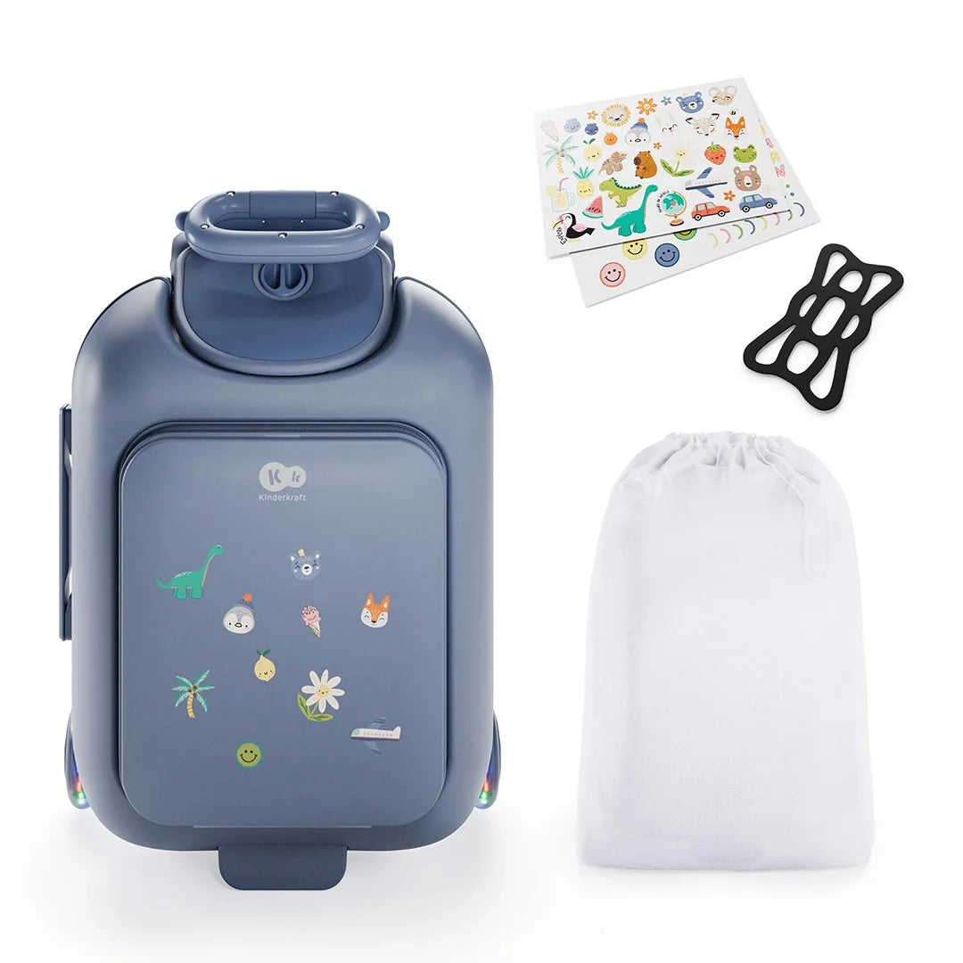 Maleta Infantil 2 en 1 con Asiento CABBY Azul Kinderkraft