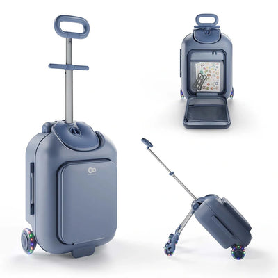 Maleta Infantil 2 en 1 con Asiento CABBY Azul Kinderkraft