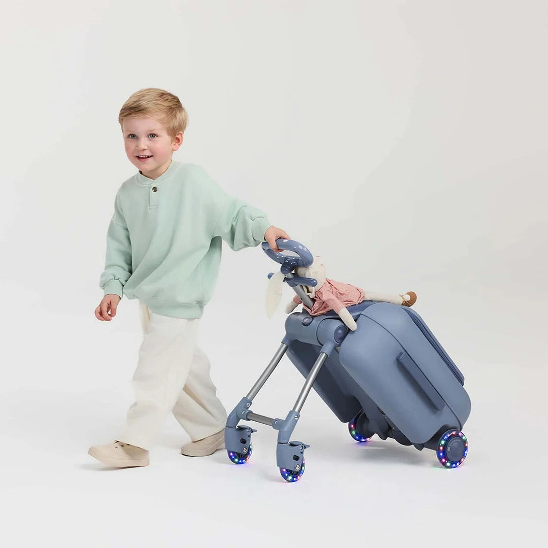 Maleta Infantil 2 en 1 con Asiento CABBY Azul Kinderkraft