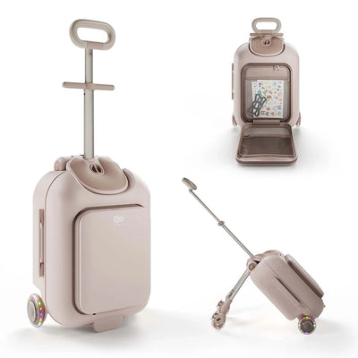 Maleta Infantil 2 en 1 con Asiento CABBY Rosa Kinderkraft