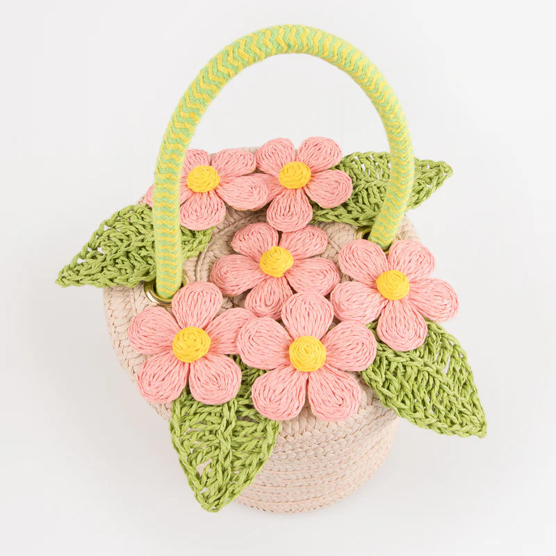 Canasto con forma de cesta con flores Meri Meri