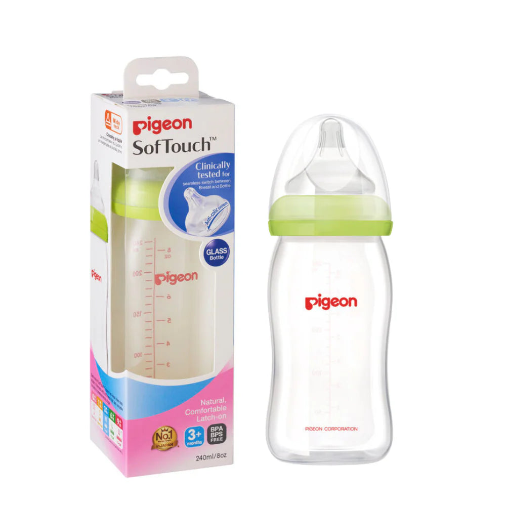 Mamadera Anti-cólicos Softouch Vidrio 240 Ml Pigeon