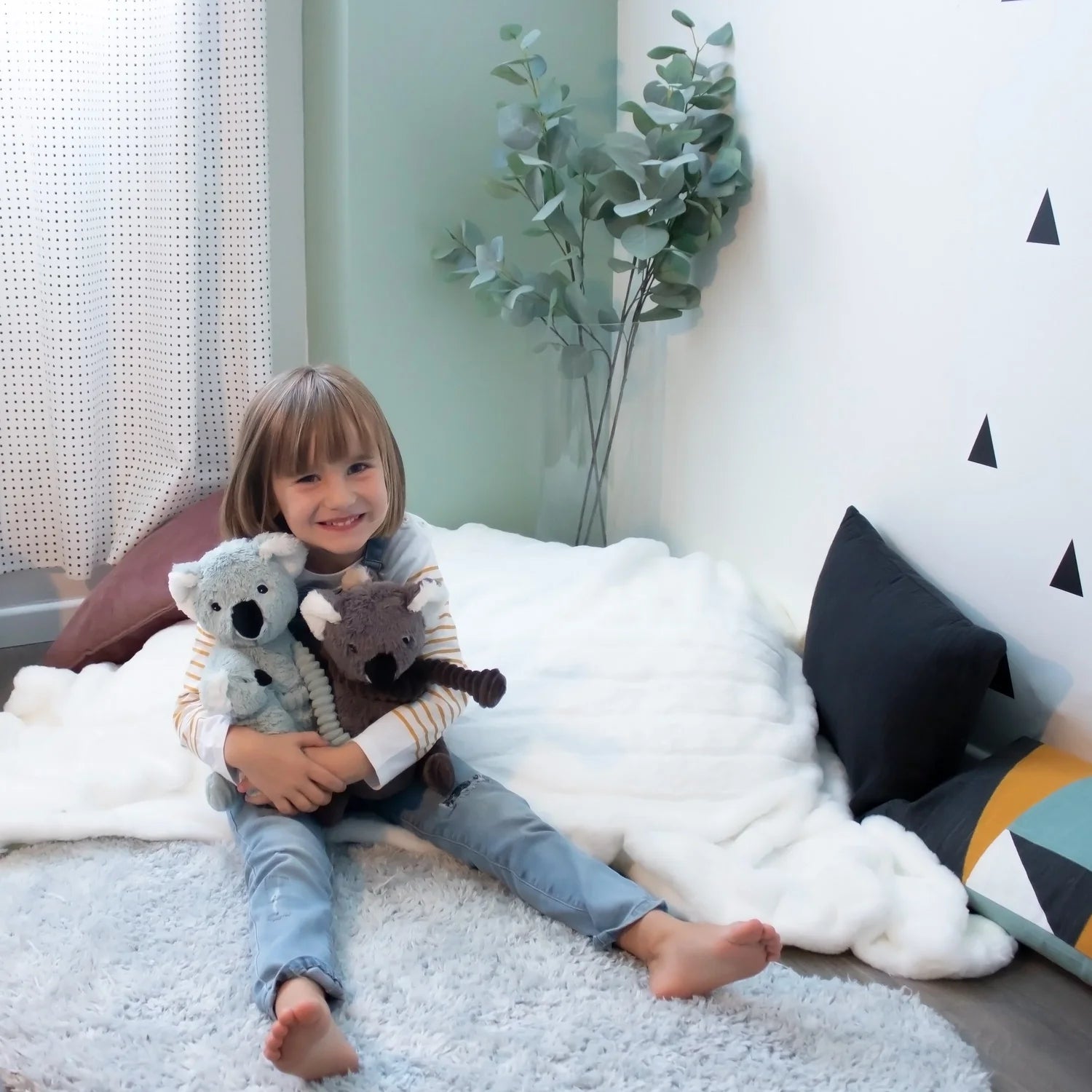 Peluche Koala Trankilou Mamá Y Bebé Gris Les Ptipotos