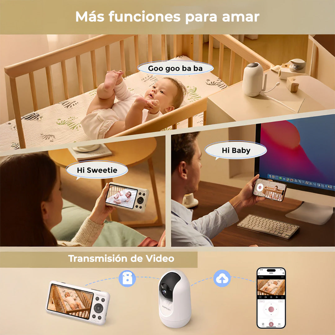 Monitor de Bebe Full HD Wi-Fi 5" Momcozy