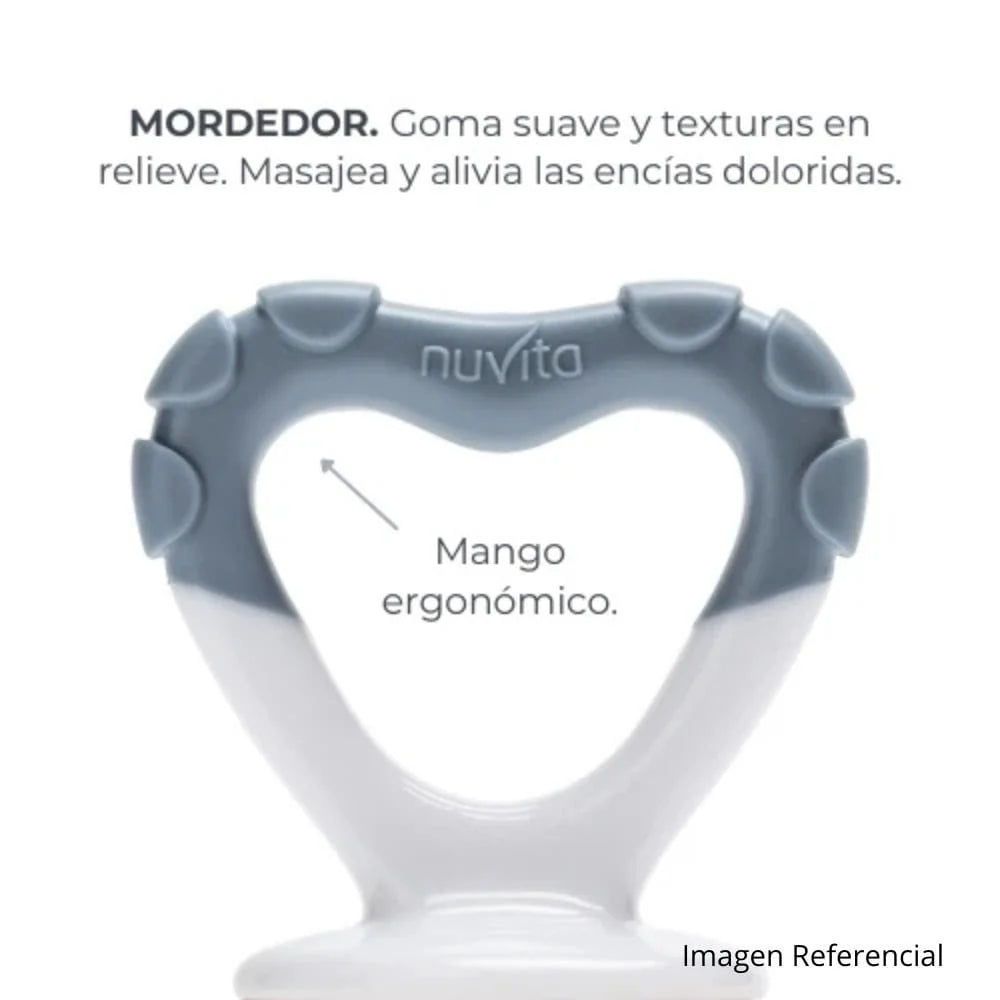Mordedor y alimentador de fruta 2 en 1 Flavorillo rosa Nuvita
