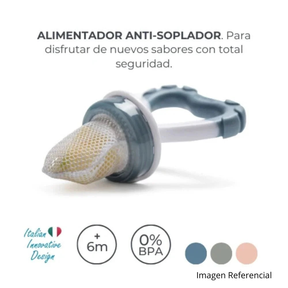 Mordedor y alimentador de fruta 2 en 1 Flavorillo rosa Nuvita