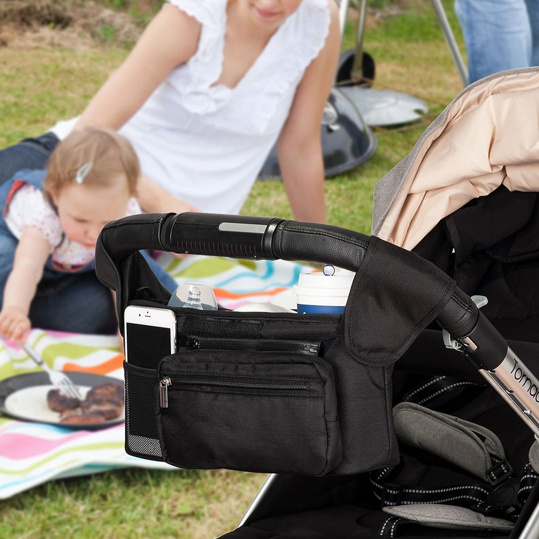 Organizador de coche de paseo con portavasos Momcozy