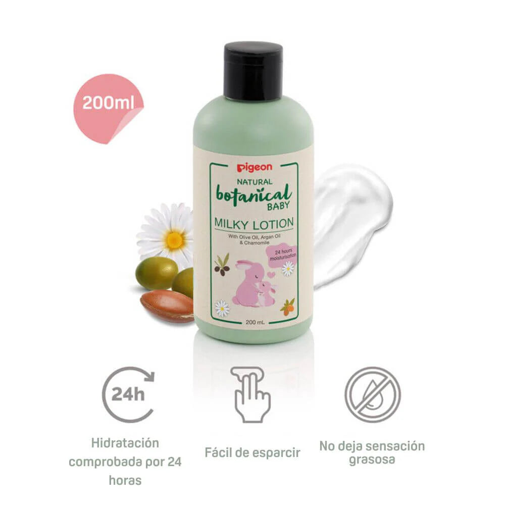 Crema Hidratante Botanical Baby Milky Lotion 200 ml Pigeon