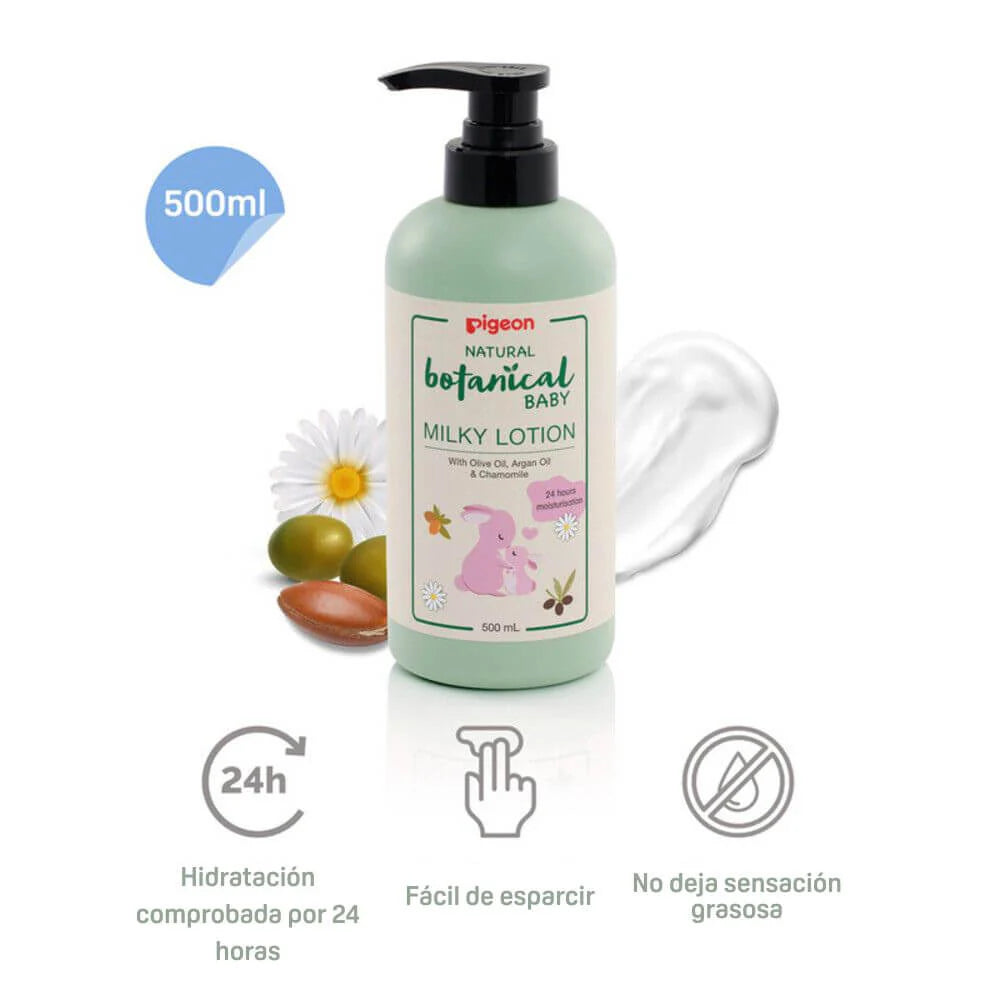 Crema Hidratante Botanical Baby Milky Lotion 500 ml Pigeon