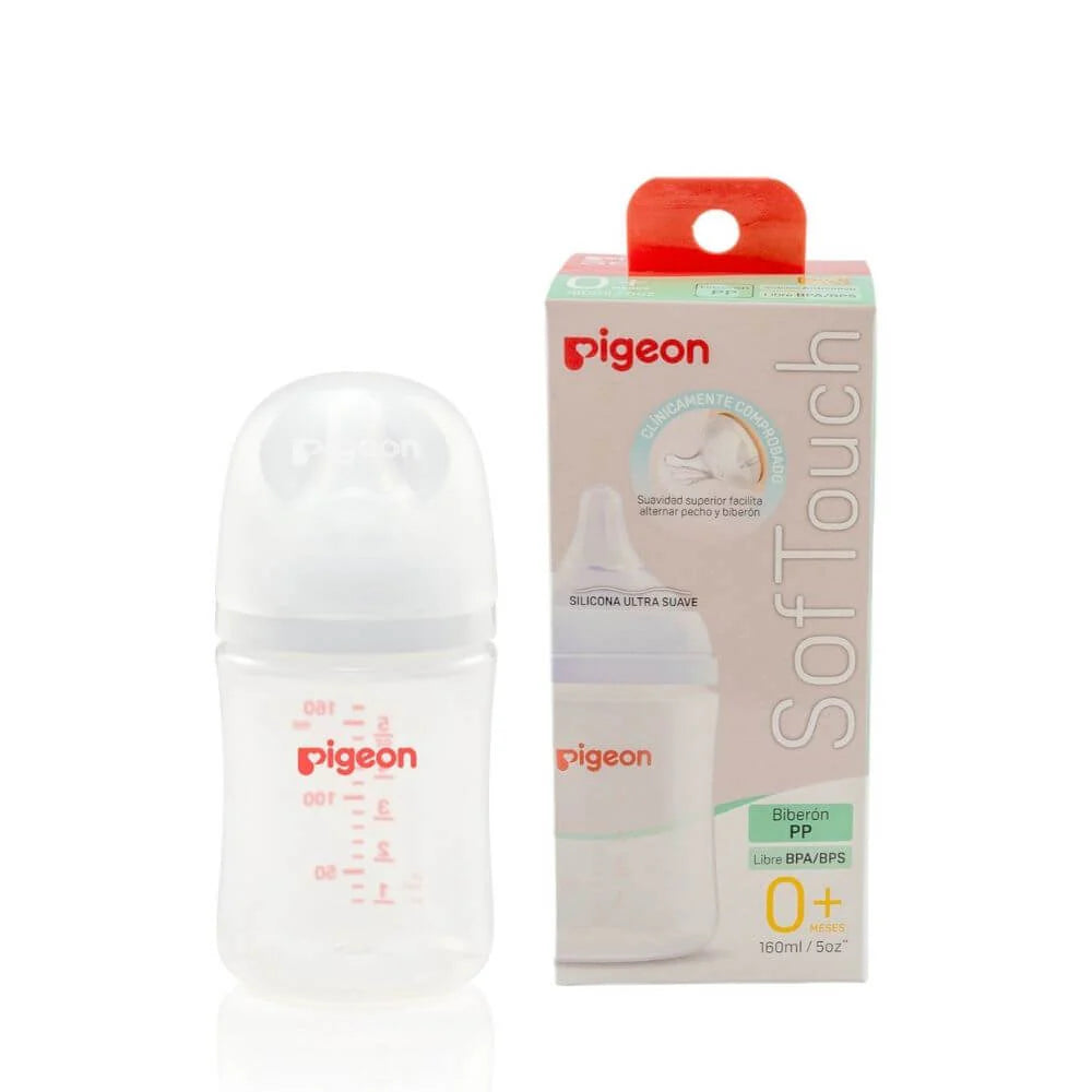 Mamadera Softouch Boca ancha Pp 160ml Pigeon