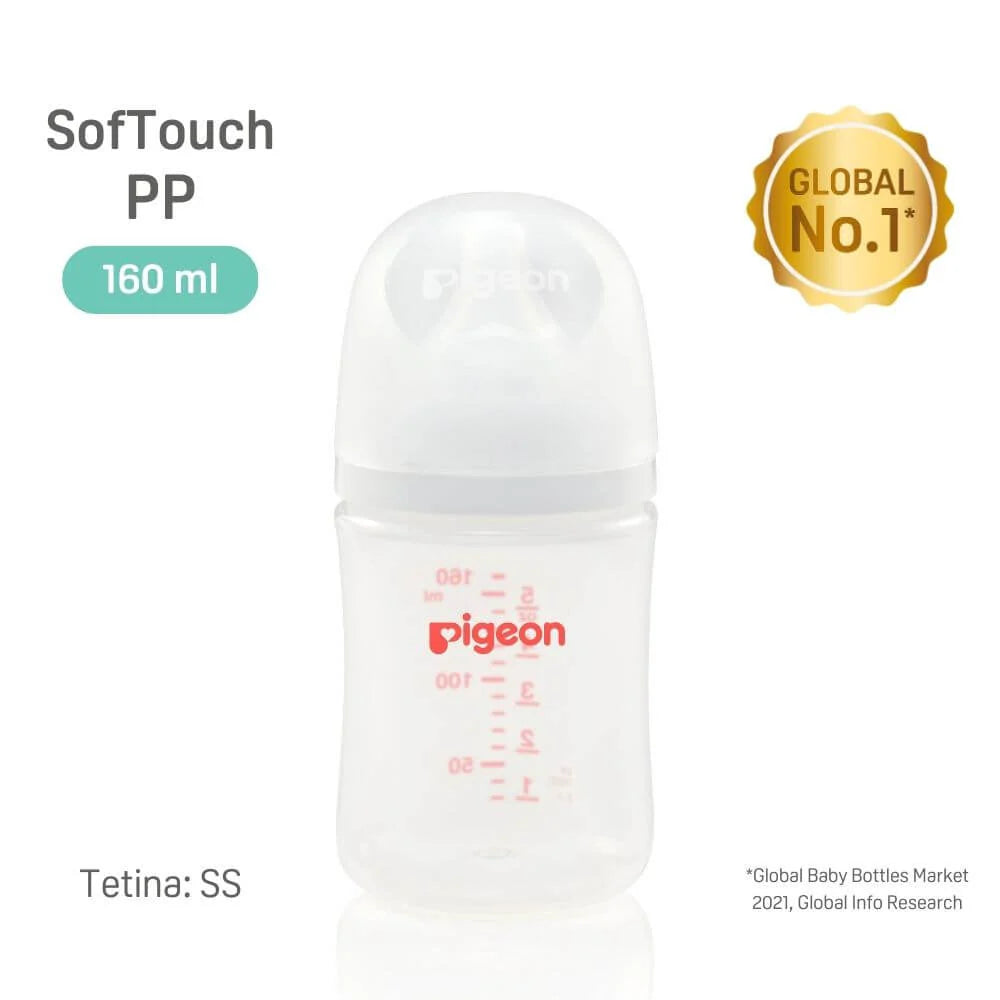 Mamadera Softouch Boca ancha Pp 160ml Pigeon