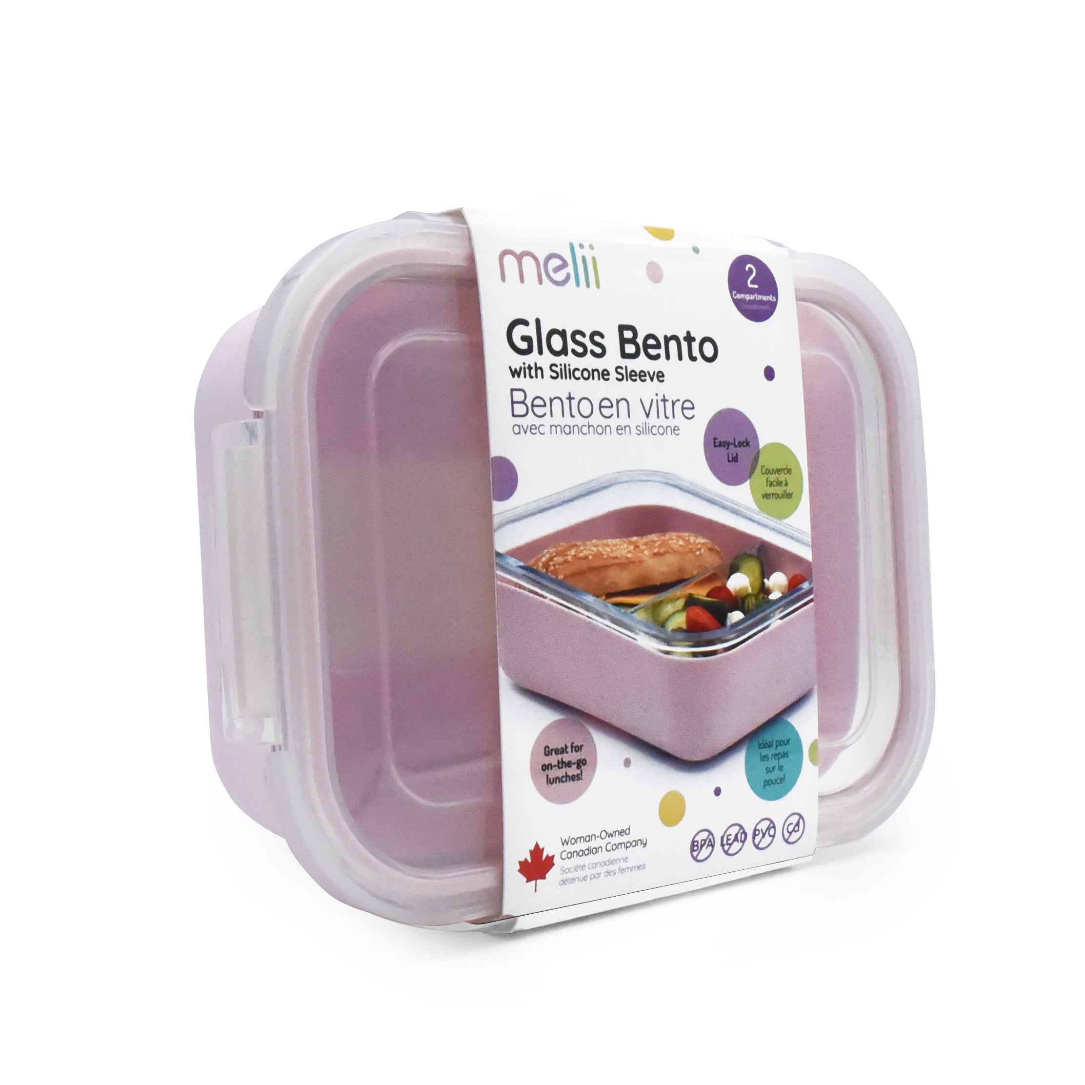 Contenedor de vidrio con tapa 740 ml Rosa Melii