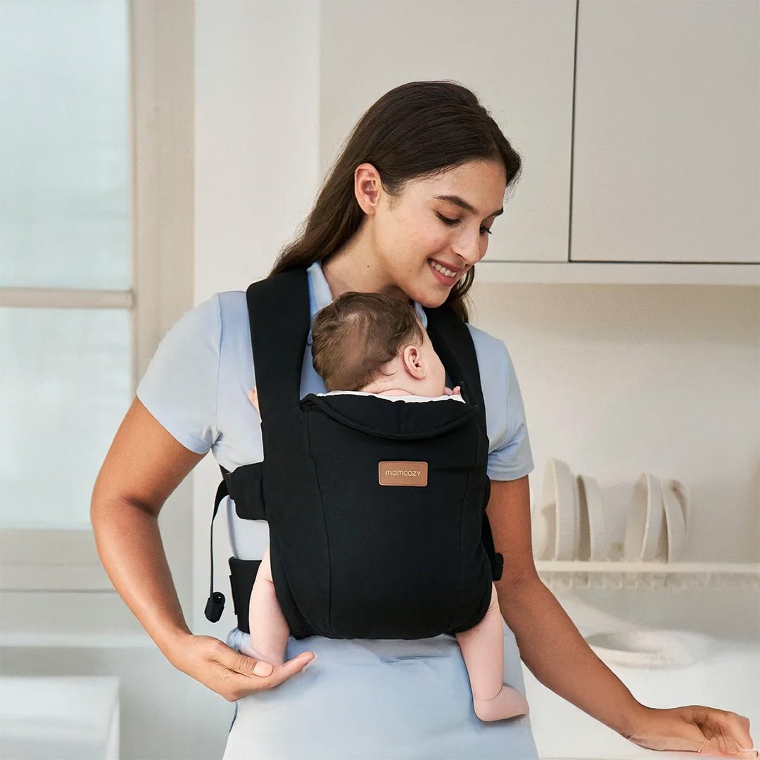 Portabebé Ergonómico WeeSnug para Recién Nacido Negro Momcozy